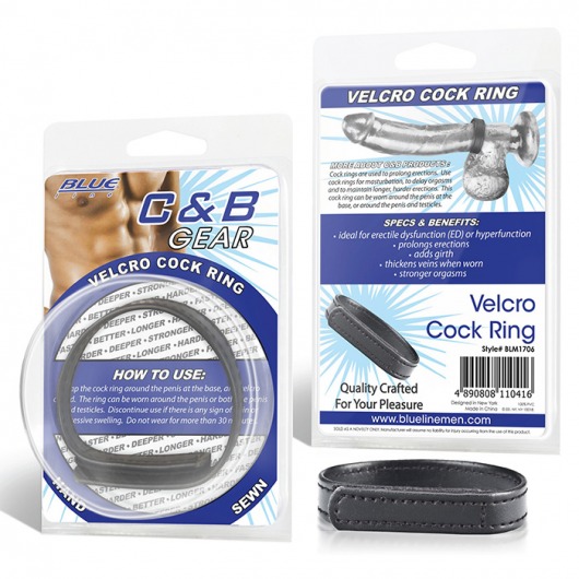 Кольцо на пенис из искусственной кожи на липучке VELCRO COCK RING - 5 см. - BlueLine - в Смоленске купить с доставкой