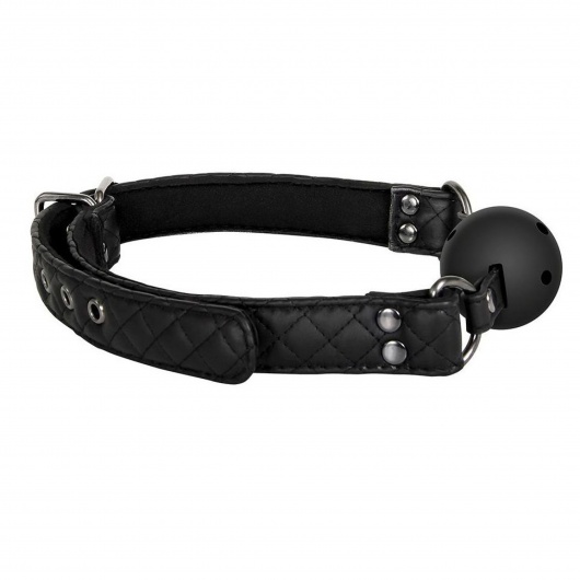 Черный кляп-шарик BALL GAG DIAMOND - Dream Toys - купить с доставкой в Смоленске