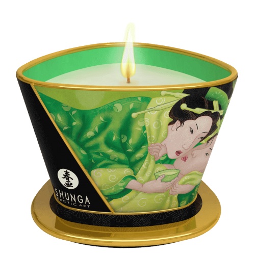 Массажная свеча Exotic Green Tea с ароматом зелёного чая - 170 мл. - Shunga - купить с доставкой в Смоленске