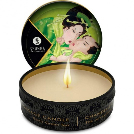 Массажная свеча Exotic Green Tea с ароматом зелёного чая - 30 мл. - Shunga - купить с доставкой в Смоленске