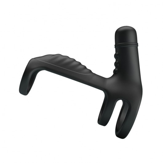 Черная вибронасадка на пенис Vibrating Penis Sling - Baile - в Смоленске купить с доставкой