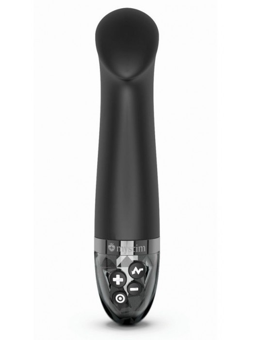 Черный вибратор с функцией электростимуляции Right on Ron - 17 см. - MyStim - купить с доставкой в Смоленске