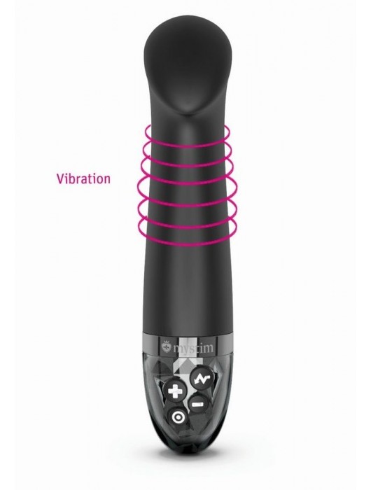 Черный вибратор с функцией электростимуляции Right on Ron - 17 см. - MyStim - купить с доставкой в Смоленске