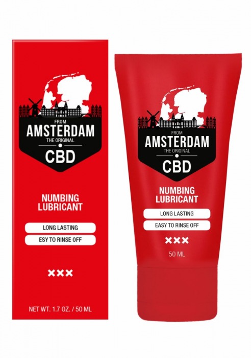 Пролонгирующий лубрикант Numbing CBD from Amsterdam - 50 мл. - Shots Media BV - купить с доставкой в Смоленске