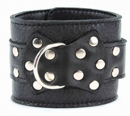 Чёрные наручники  из кожи с пряжкой - БДСМ Арсенал - купить с доставкой в Смоленске