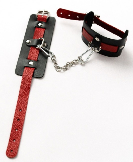 Черные оковы с красным декором и заклепками - Crazy Handmade - купить с доставкой в Смоленске