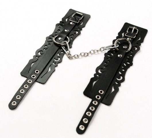 Узорчатые кожаные оковы с регулируемыми ремешками - Crazy Handmade - купить с доставкой в Смоленске