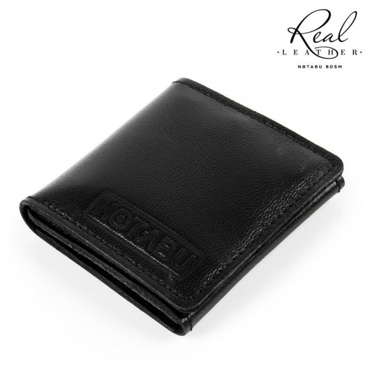 Черный кожаный кондомхолдер Notabu - Notabu - купить с доставкой в Смоленске