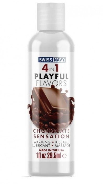 Массажный гель 4-в-1 Chocolate Sensation с ароматом шоколада - 29,5 мл. - Swiss navy - купить с доставкой в Смоленске