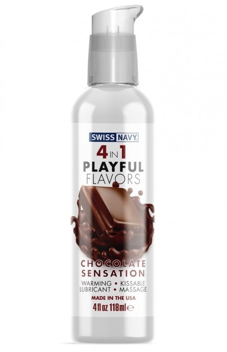 Массажный гель 4-в-1 Chocolate Sensation с ароматом шоколада - 118 мл. - Swiss navy - купить с доставкой в Смоленске