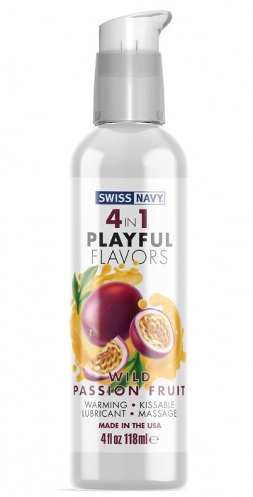 Массажный гель 4-в-1 Wild Passion Fruit с ароматом маракуйи - 118 мл. - Swiss navy - купить с доставкой в Смоленске