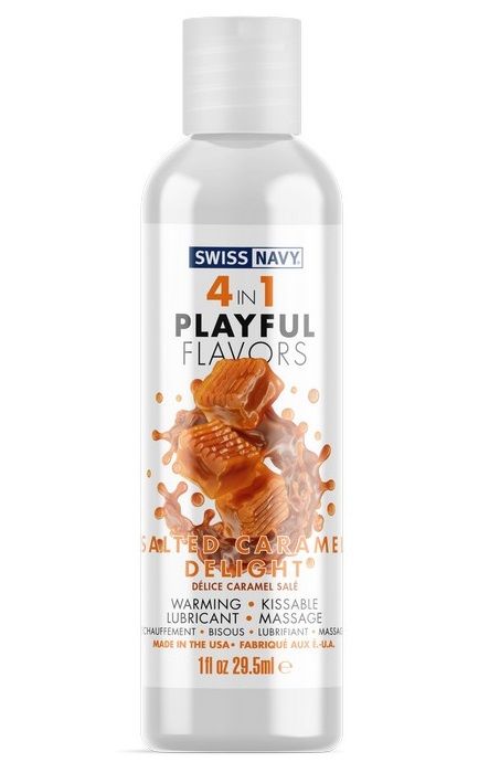 Массажный гель 4-в-1 Salted Caramel Delight с ароматом солёной карамели - 29,5 мл. - Swiss navy - купить с доставкой в Смоленске