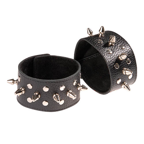 Чёрные напульсники с шипами и заклепками - Sitabella - купить с доставкой в Смоленске