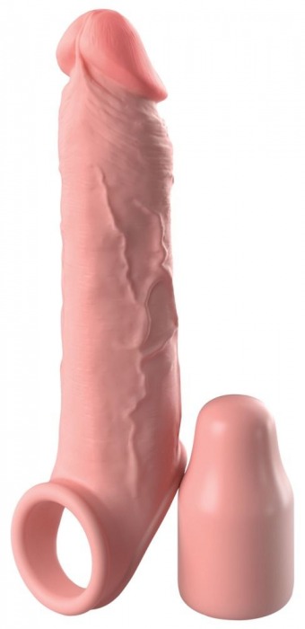 Телесная насадка-удлинитель 2 Inch Silicone X-tension with Strap - 20,3 см. - Pipedream - в Смоленске купить с доставкой