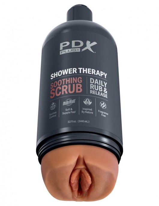 Мастурбатор-вагина цвета карамели Shower Therapy Soothing Scrub - Pipedream - в Смоленске купить с доставкой