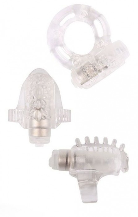 Набор из 3 прозрачных эрекционных колец с вибрацией Teasers Ring Kit - Chisa - в Смоленске купить с доставкой