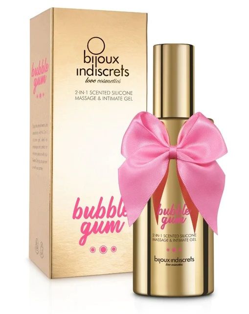 Гель с ароматом жвачки Bubblegum 2-in-1 Scented Silicone Massage And Intimate Gel - 100 мл. - Bijoux Indiscrets - купить с доставкой в Смоленске
