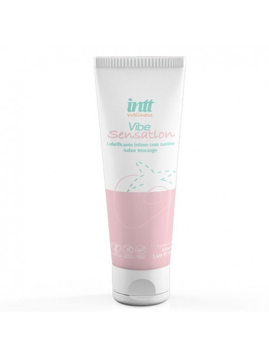Лубрикант на водной основе Vibe Sensation с клубничным вкусом и легким вибрирующим эффектом - 50 гр. - INTT - купить с доставкой в Смоленске
