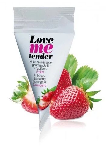 Съедобное согревающее массажное масло Love Me Tender Strawberry с ароматом клубники - 10 мл. - Love to Love - купить с доставкой в Смоленске
