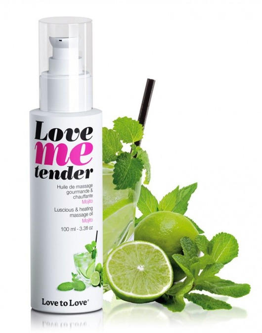 Съедобное согревающее массажное масло Love Me Tender Mojito с ароматом мохито - 100 мл. - Love to Love - купить с доставкой в Смоленске