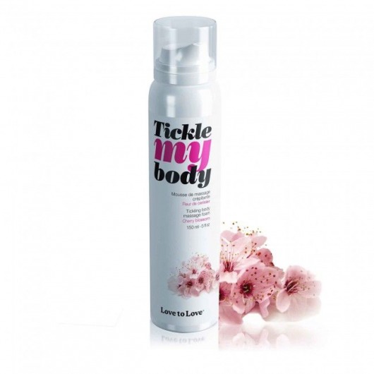 Массажная хрустящая пенка Tickle My Body Cherry Blossom с ароматом вишневого цвета - 150 мл. - Love to Love - купить с доставкой в Смоленске
