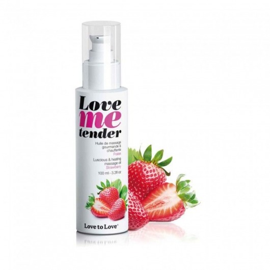 Съедобное согревающее массажное масло Love Me Tender Strawberry с ароматом клубники - 100 мл. - Love to Love - купить с доставкой в Смоленске