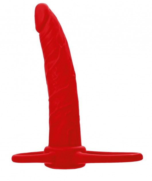 Красная насадка на пенис для двойного проникновения Black Red - 16,5 см. - ToyFa - купить с доставкой в Смоленске