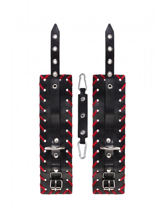 Черно-красные оковы из натуральной кожи - Pecado - купить с доставкой в Смоленске