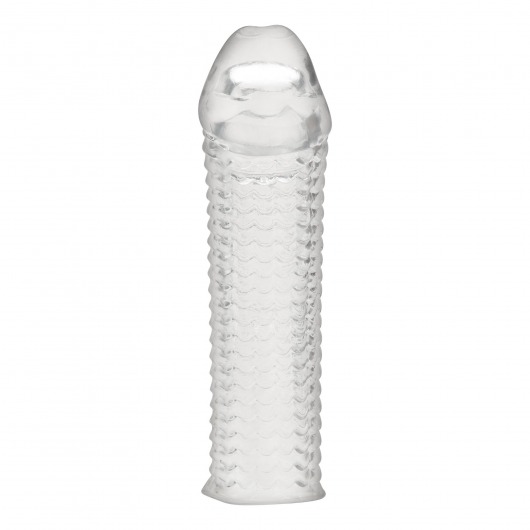 Текстурированная насадка на пенис Clear Textured Penis Enhancing Sleeve Extension - 16,5 см. - BlueLine - в Смоленске купить с доставкой