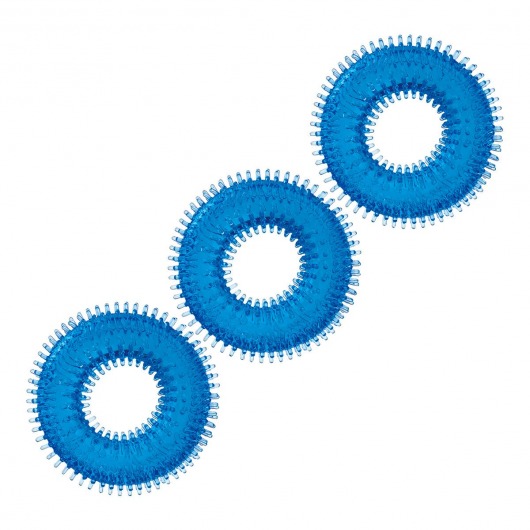 Комплект из трех голубых колец для эрекции 3-Pack Ultra-Stim Stretch Cock Rings - BlueLine - в Смоленске купить с доставкой