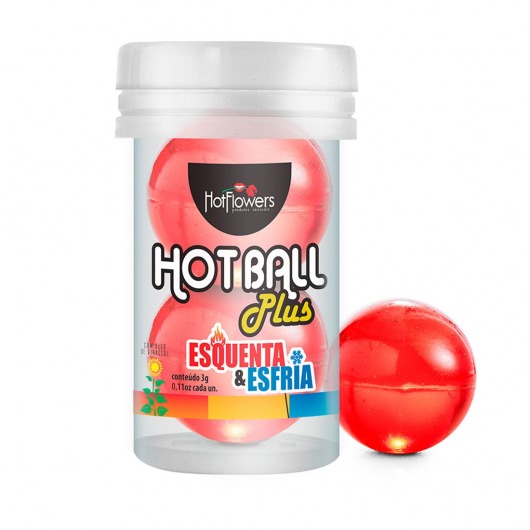 Лубрикант на масляной основе Hot Ball Plus с охлаждающе-разогревающим эффектом (2 шарика по 3 гр.) - HotFlowers - купить с доставкой в Смоленске