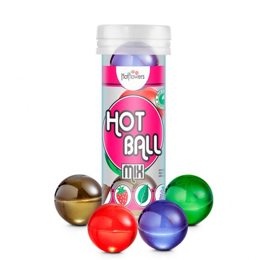Ароматизированный лубрикант Hot Ball Mix на масляной основе (4 шарика по 3 гр.) - HotFlowers - купить с доставкой в Смоленске