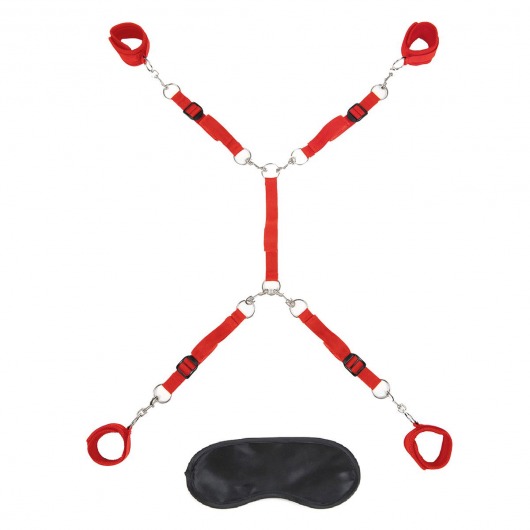 Красная фиксация на матрас Classic Bedspreader - Lux Fetish - купить с доставкой в Смоленске
