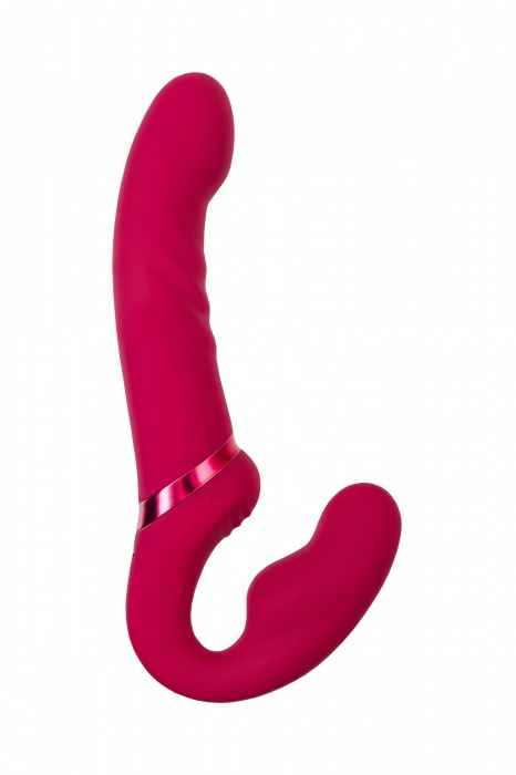 Малиновый безремневой страпон Lapis - 23 см. - Lovense - купить с доставкой в Смоленске