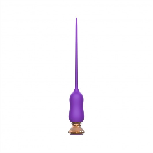 Фиолетовый тонкий стимулятор Nipple Vibrator - 23 см. - I-MOON - купить с доставкой в Смоленске