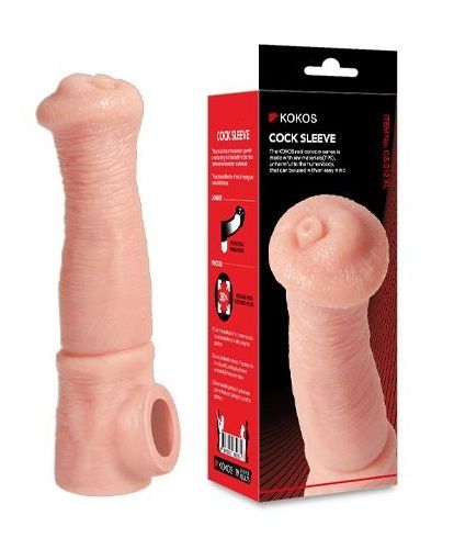 Телесная фантазийная насадка на член Cock Sleeve Size L - KOKOS - в Смоленске купить с доставкой
