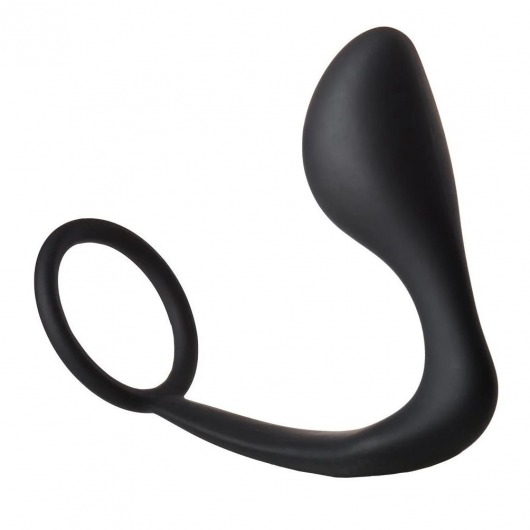 Черное эрекционное кольцо с анальной пробкой Anal Plug With Cockring - Dream Toys - в Смоленске купить с доставкой