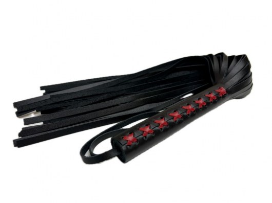 Кожаная плеть Sex Game с красным плетением на рукояти - 57 см. - БДСМ Арсенал - купить с доставкой в Смоленске