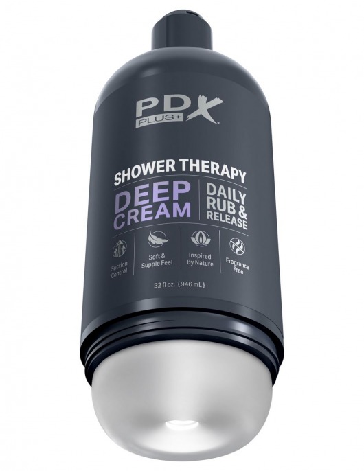 Мастурбатор в бутылке Shower Therapy Deep Cream - Pipedream - в Смоленске купить с доставкой