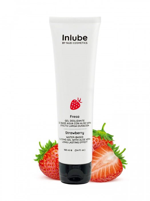 Лубрикант на водной основе Nuei Inlube с алоэ вера и ароматом клубники - 100 мл. - Nuei cosmetics - купить с доставкой в Смоленске
