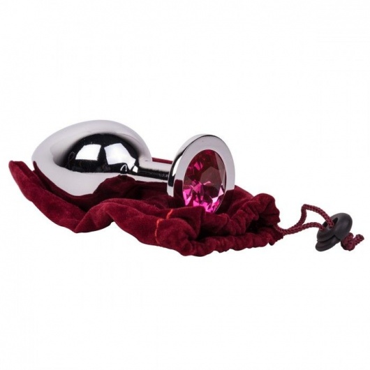 Большой стальной плаг с розовым кристаллом Pink Bubble Gum - 9,5 см. - Erotic Fantasy - купить с доставкой в Смоленске