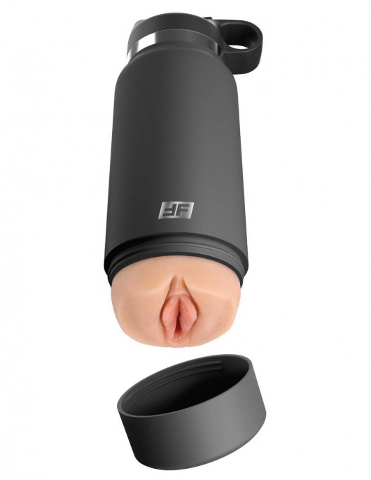 Серый мастурбатор в виде бутылки F*ck Flask - Pipedream - в Смоленске купить с доставкой