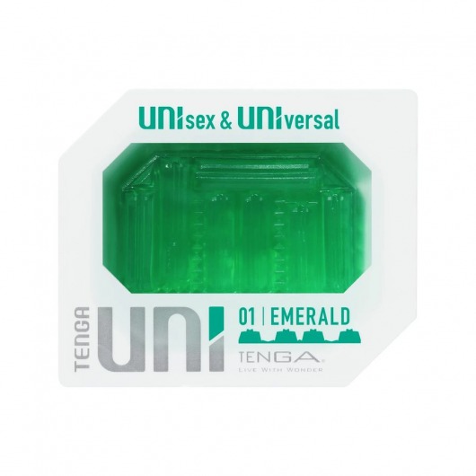 Зеленый мастурбатор-стимулятор Tenga Uni Emerald - Tenga - в Смоленске купить с доставкой