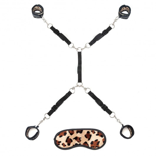 Леопардовая фиксация на матрас для рук и ног Classic Bedspreader - Lux Fetish - купить с доставкой в Смоленске
