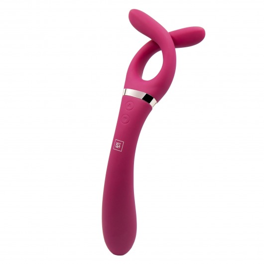 Бордовый двусторонний стимулятор Aster - 28,2 см. - HOT planet