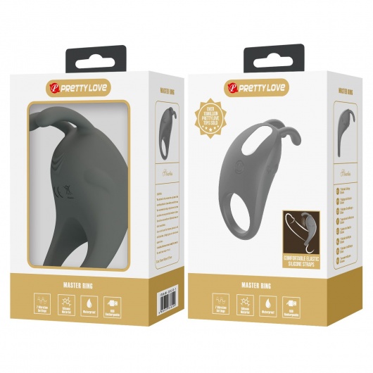 Серое эрекционное кольцо с вибрацией Master Ring - Baile - в Смоленске купить с доставкой
