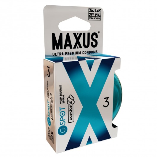 Презервативы Maxus G spot с двойной спиралью - 3 шт. - Maxus - купить с доставкой в Смоленске