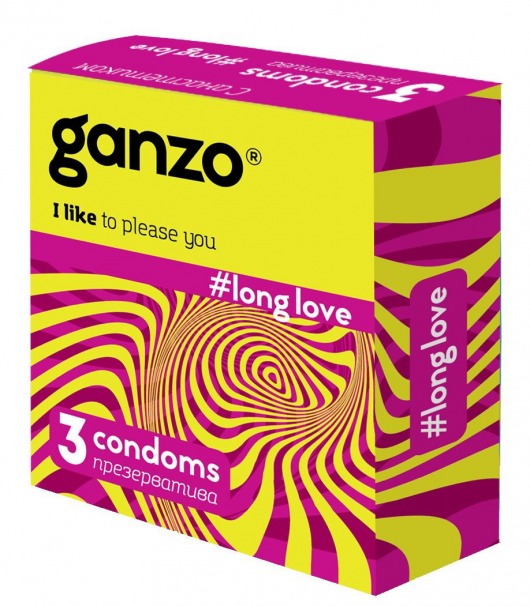 Презервативы с анестетиком для продления удовольствия Ganzo Long Love - 3 шт. - Ganzo - купить с доставкой в Смоленске