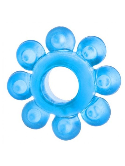 Голубая гелевая насадка-цветок - Toyfa Basic - в Смоленске купить с доставкой