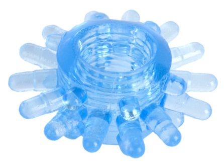 Голубая гелевая насадка с шипиками - Toyfa Basic - в Смоленске купить с доставкой